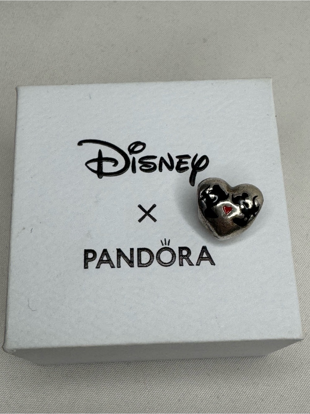 Pandora Retired I Love You Cube Charm 790200 Sterling Silver 14K Gold Heart